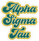 Alpha Sigma Tau Retro Sorority Car Magnet Set of 2