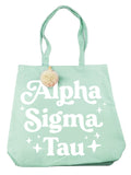 Alpha Sigma Tau Retro Pom Pom Tote Bag