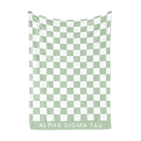 Alpha Sigma Tau Blanket - Thick Checkered Sherpa Blanket