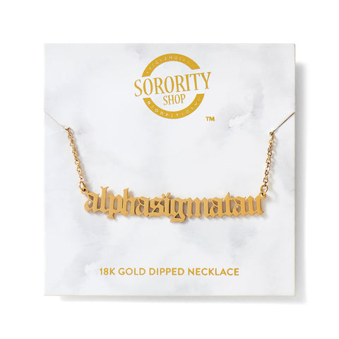 Alpha Sigma Tau Old English Style Sorority Necklace