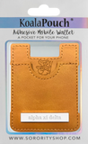 Alpha Xi Delta Leather Style Koala Pouch (Saddle)