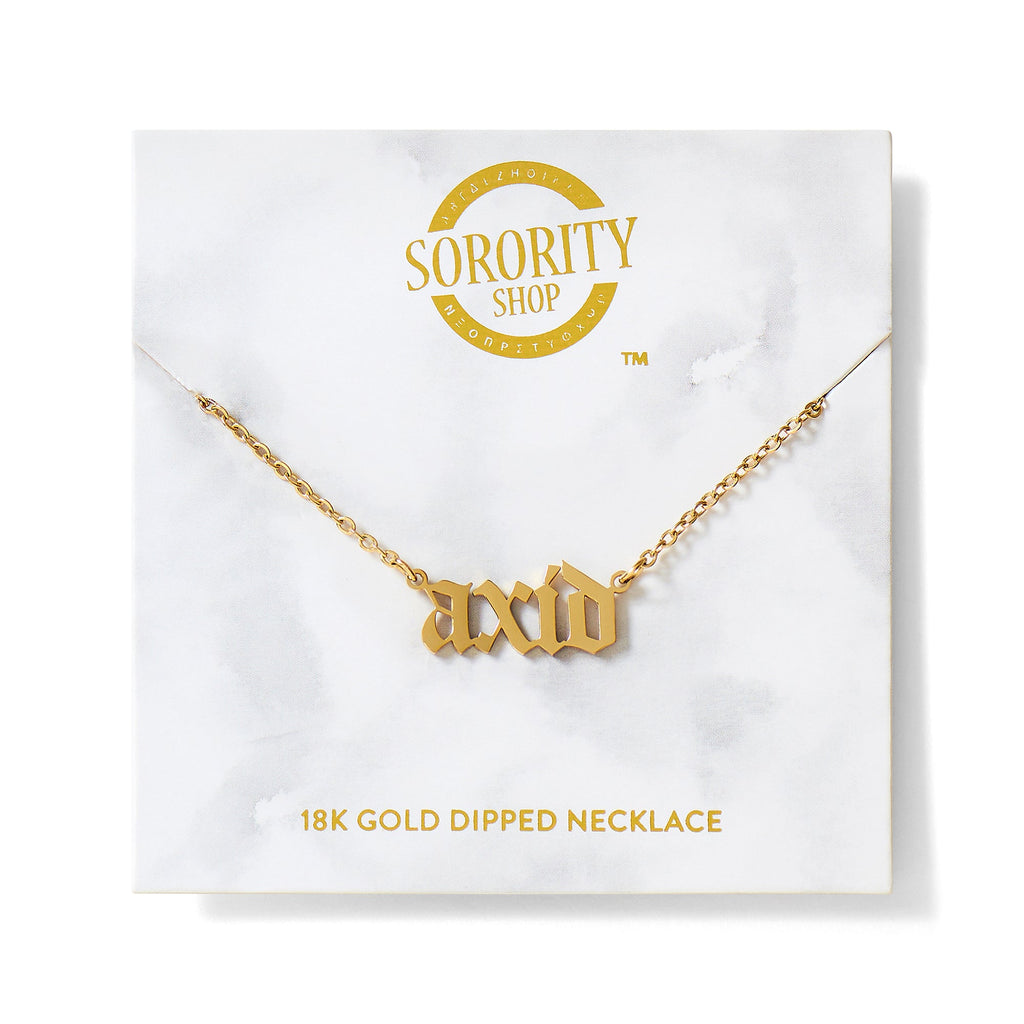 Alpha Xi Delta Old English Style Sorority Necklace