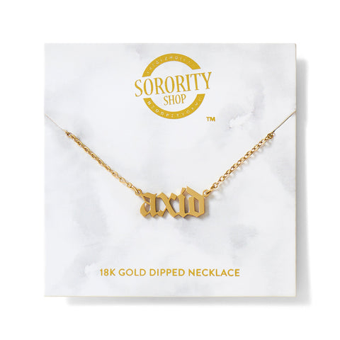 Alpha Xi Delta Old English Style Sorority Necklace