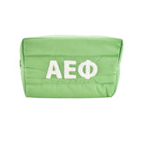 Alpha Epsilon Phi Makeup Bag - Puffer Style with Sorority Letters