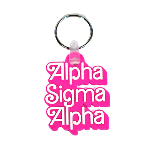 Alpha Sigma Alpha Keychain- Retro Dolly Sorority Name Design