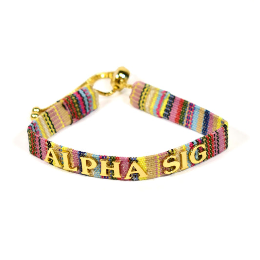 Alpha Sigma Alpha Woven Bracelet, Multi-Color Design