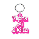 Alpha Xi Delta Keychain- Retro Dolly Sorority Name Design