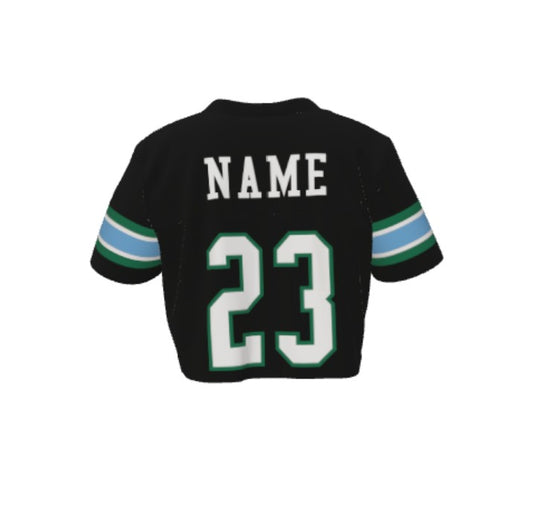 Tulane Replica Customizable Football Crop Top - Black