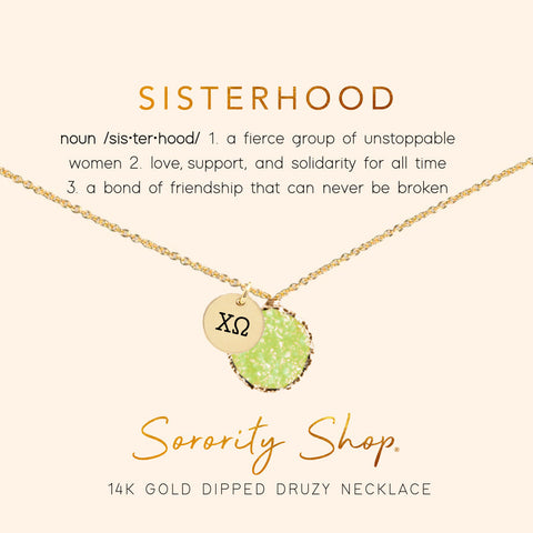 Chi Omega Sisterhood Druzy Necklace