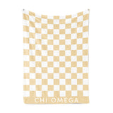 Chi Omega Blanket - Thick Checkered Sherpa Blanket