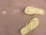 Chi Omega Flip Flops, With Greek Letter Cutouts