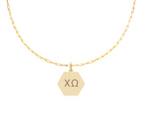 Chi Omega Paperclip Necklace with CO Sorority Pendant