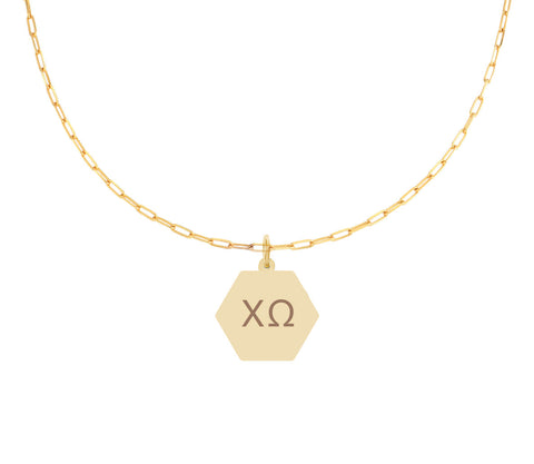 Chi Omega Paperclip Necklace with CO Sorority Pendant