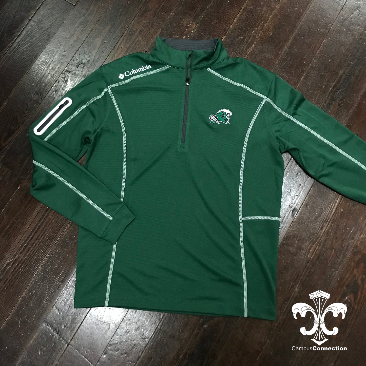 Tulane Angry Wave Columbia Omni-Wick Shotgun Quarter Zip Pullover