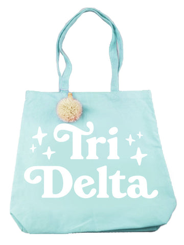 Delta Delta Delta Retro Pom Pom Tote Bag