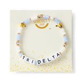 Delta Delta Delta Bracelet With Glass Beads and 18K Gold Accent Beads