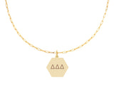 Delta Delta Delta Paperclip Necklace with DDD Sorority Pendant