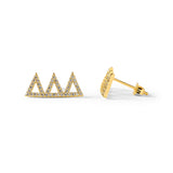 Delta Delta Delta 18k Gold Plated Stud Earrings