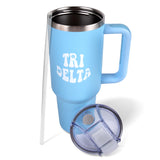 Tri Delta Tumbler - 40oz Stainless Steel with Handle