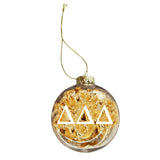 Delta Delta Delta Ornament - Clear Plastic Ball Ornament with Gold Foil