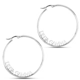 Delta Gamma Silver Hoop Earrings- Name Design