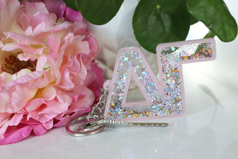 Delta Gamma Glitter Sorority Keychain