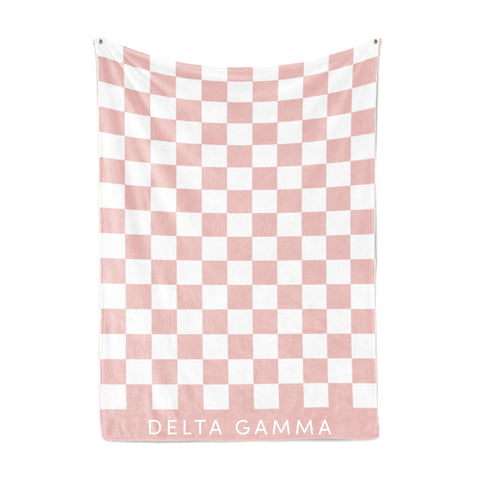 Delta Gamma Blanket - Thick Checkered Sherpa Blanket