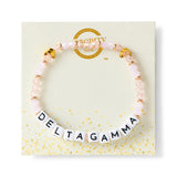 Delta Gamma Bracelet With Glass Beads and 18K Gold Accent Beads