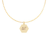 Delta Gamma Paperclip Necklace with DG Sorority Pendant