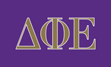 Delta Phi Epsilon Sorority Greek Letters Flag, Two-Color Design