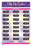 Delta Phi Epsilon Eye Black Decals