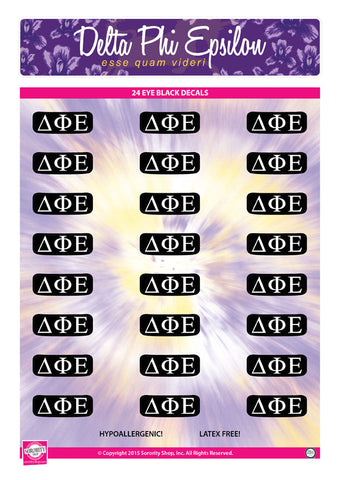 Delta Phi Epsilon Eye Black Decals