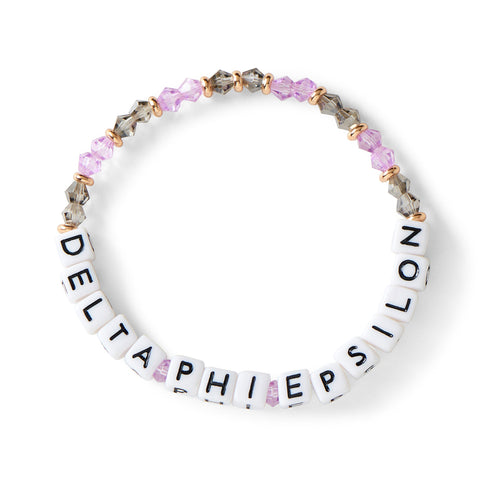 Delta Phi Epsilon Bracelet With Glass Beads and 18K Gold Accent Beads