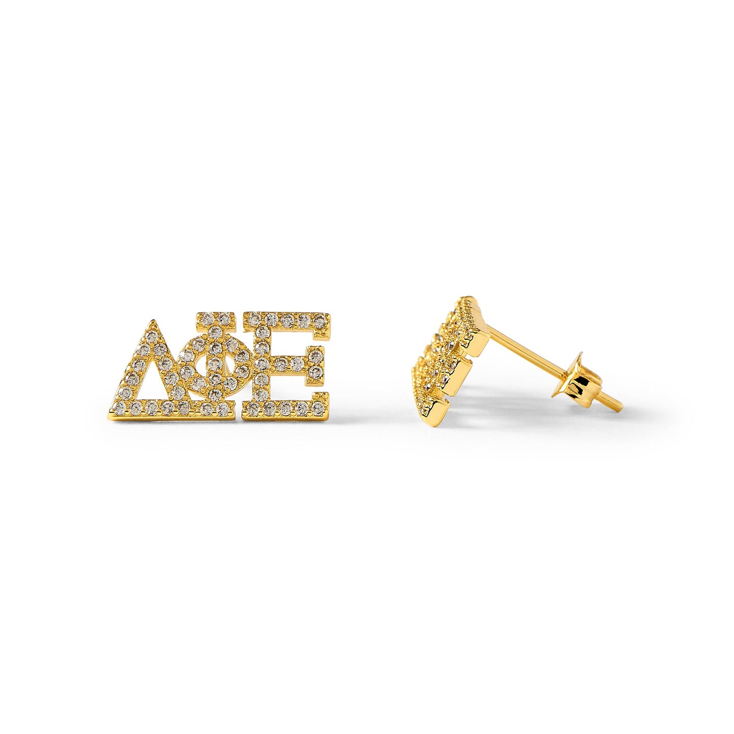 Delta Phi Epsilon 18k Gold Plated Stud Earrings