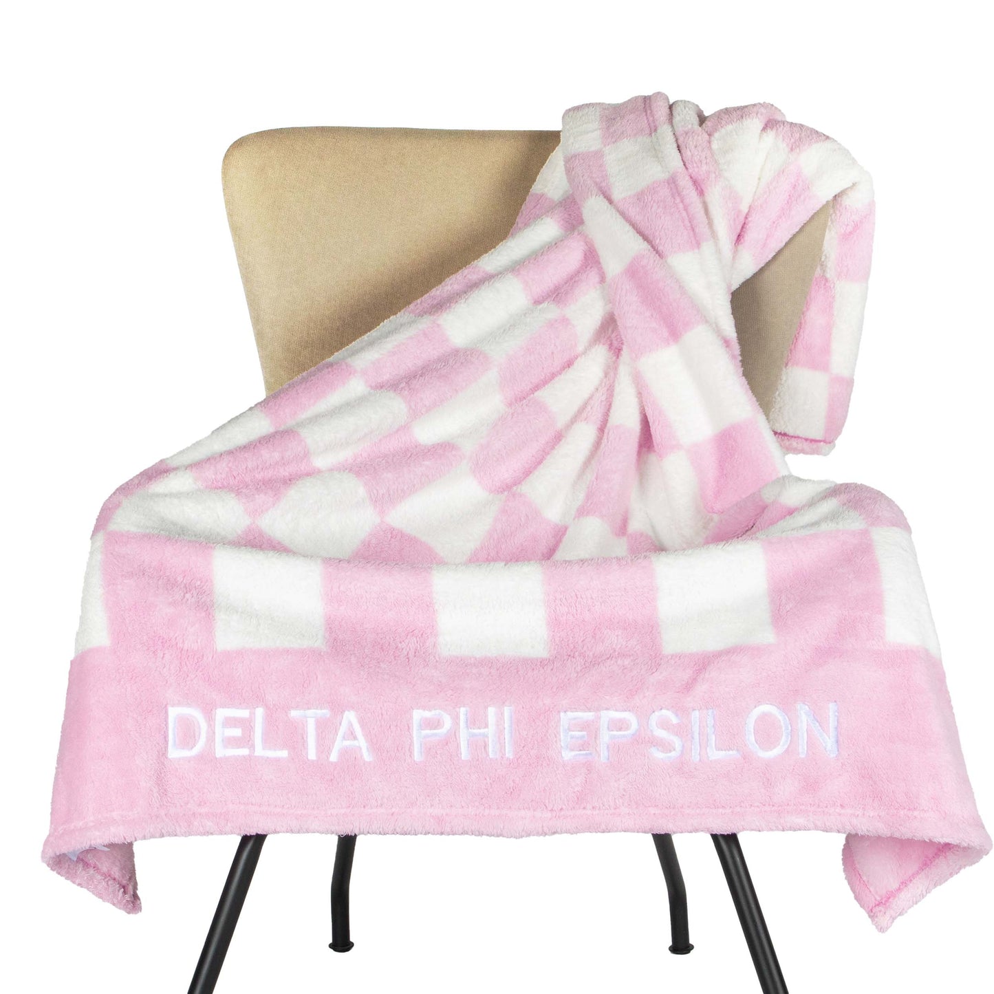 Delta Phi Epsilon Blanket - Thick Checkered Sherpa Blanket