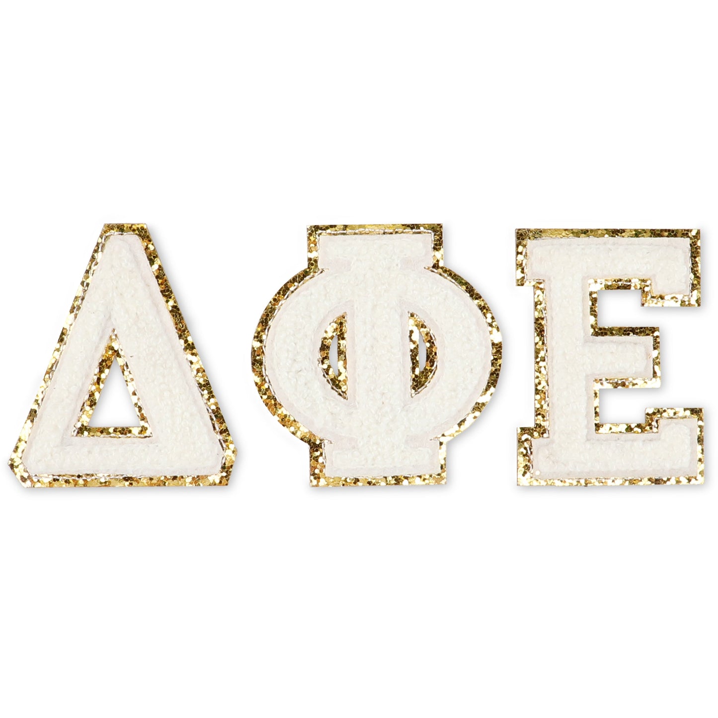 Delta Phi Epsilon Chenille Stickers - DPE Greek Letter Stickers