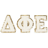 Delta Phi Epsilon Chenille Stickers - DPE Greek Letter Stickers