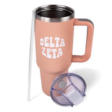 Delta Zeta Tumbler - 40oz Stainless Steel with Handle