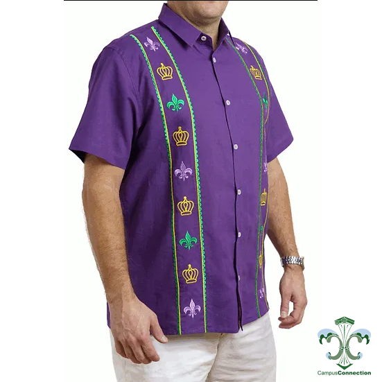 Mardi Gras Guayabera Mambo Shirt