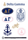 Delta Gamma Sorority Sticker Sheet- Brand Focus