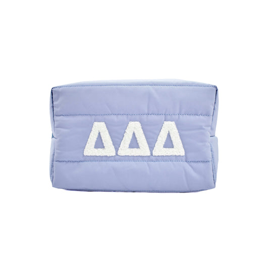 Tri Delta Makeup Bag - Puffer Style with Sorority Letters