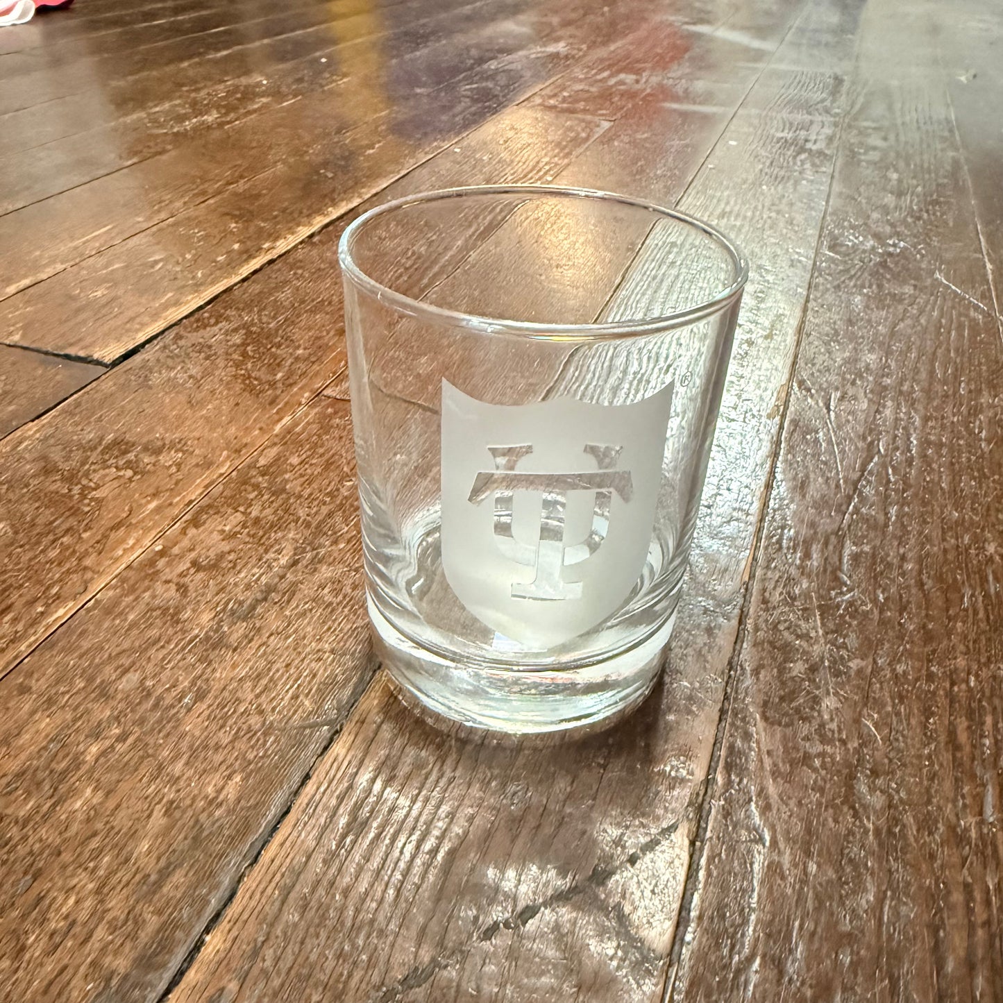 Tulane Shield Double Old Fashioned Glass