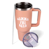 Gamma Phi Beta Tumbler - 40oz Stainless Steel with Handle