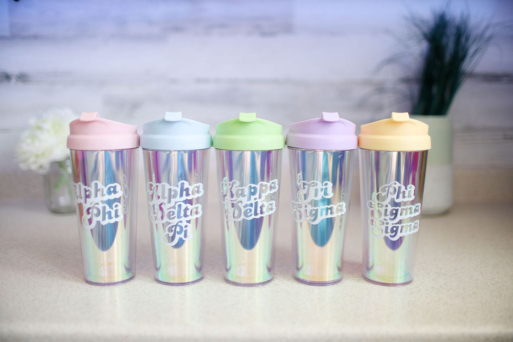 Alpha Chi Omega Retro Style Sorority Tumbler
