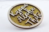 Kappa Alpha Theta - Laser Carved Ornament - 3" Round