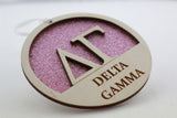 Delta Gamma - Laser Carved Ornament - 3" Round