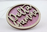 Delta Gamma - Laser Carved Ornament - 3" Round