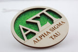 Alpha Sigma Tau - Laser Carved Ornament - 3" Round