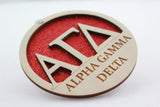 Alpha Gamma Delta - Laser Carved Ornament - 3" Round