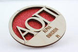 Alpha Omicron Pi - Laser Carved Ornament - 3" Round